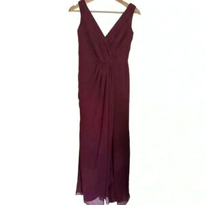 David's Bridal Burgundy Maxi Dress